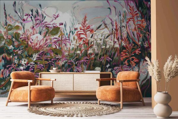 Fynbos Landscape with King Protea, Watsonia and Erica – Pause Series