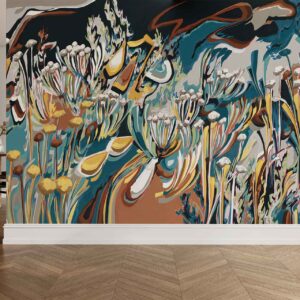 Abstract fynbos Landscape with Brunia and Helichrysum Saunter series