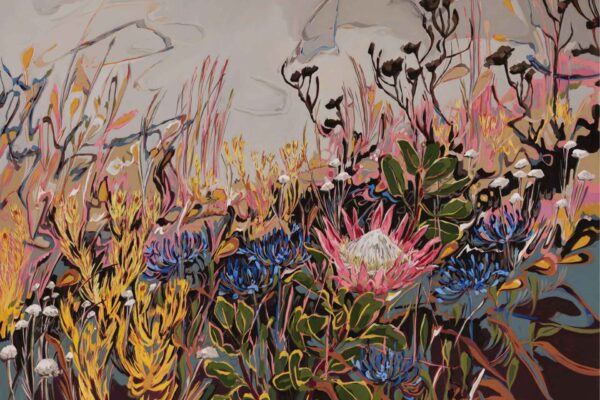 Fynbos Landscape with King Protea, Agapantus and Leucadendron Saunter series - Image 2
