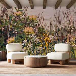 Fynbos landscape with Protea Nitida, Butterfly lily and Chinkerinchee Saunter series