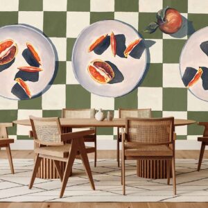 Naval Oranges on Green Check