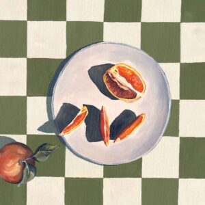 Naval Oranges on Green Check - Single Plate