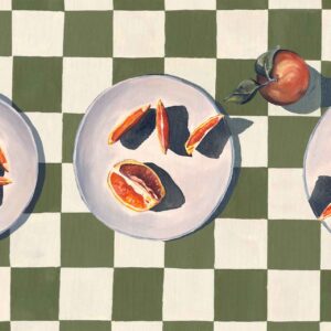 Naval Oranges on Green Check