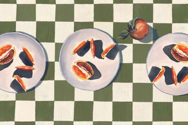 Naval Oranges on Green Check - Image 2