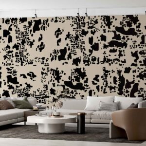 Morning Mosaic Black on Taupe