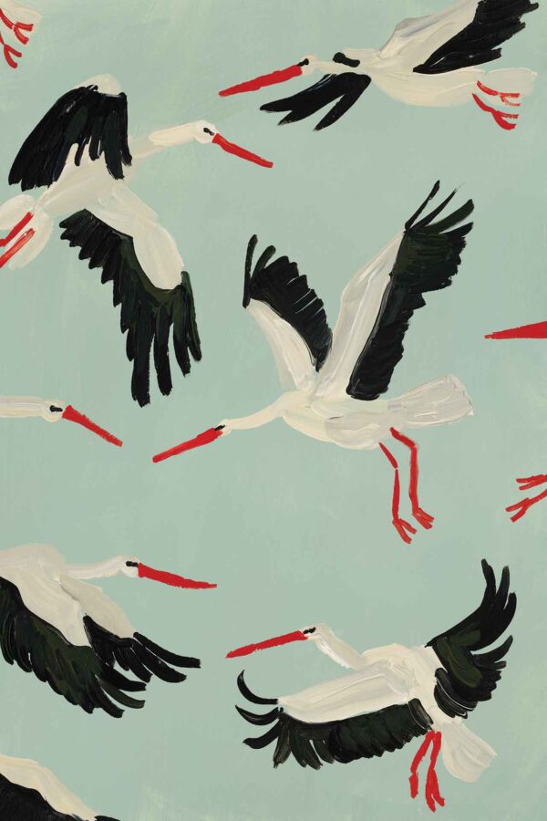 White Storks in Flight - Image 2