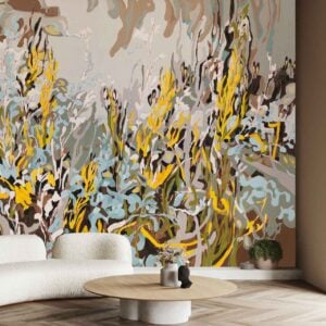 Abstract Fynbos landscape with yellow Leucadendron - 2026